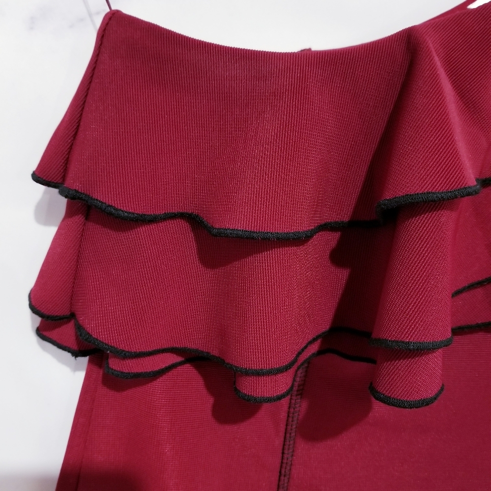 The Room One Shoulder Mini Ruffle Dress - Picture 8 of 9